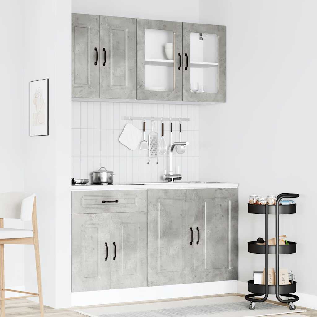 vidaXL 4 Piece Kitchen Cabinet Set Kalmar Concrete Grey Engineered Wood