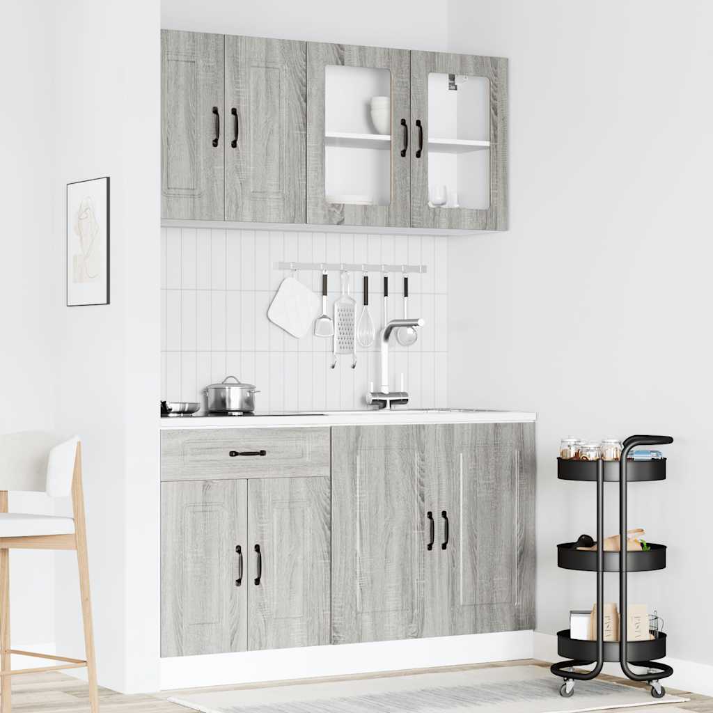 vidaXL 4 Piece Kitchen Cabinet Set Kalmar Grey Sonoma Engineered Wood