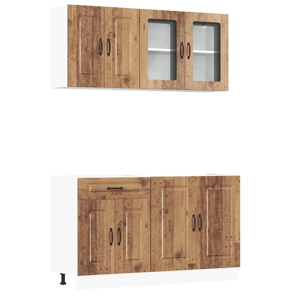 vidaXL 4 Piece Kitchen Cabinet Set Kalmar Old Wood Engineered Wood