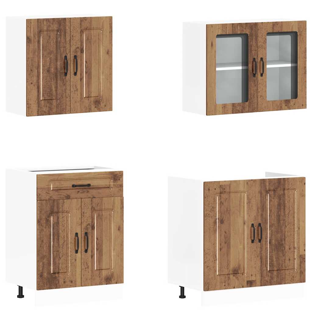 vidaXL 4 Piece Kitchen Cabinet Set Kalmar Old Wood Engineered Wood