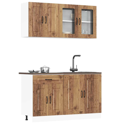 vidaXL 4 Piece Kitchen Cabinet Set Kalmar Old Wood Engineered Wood