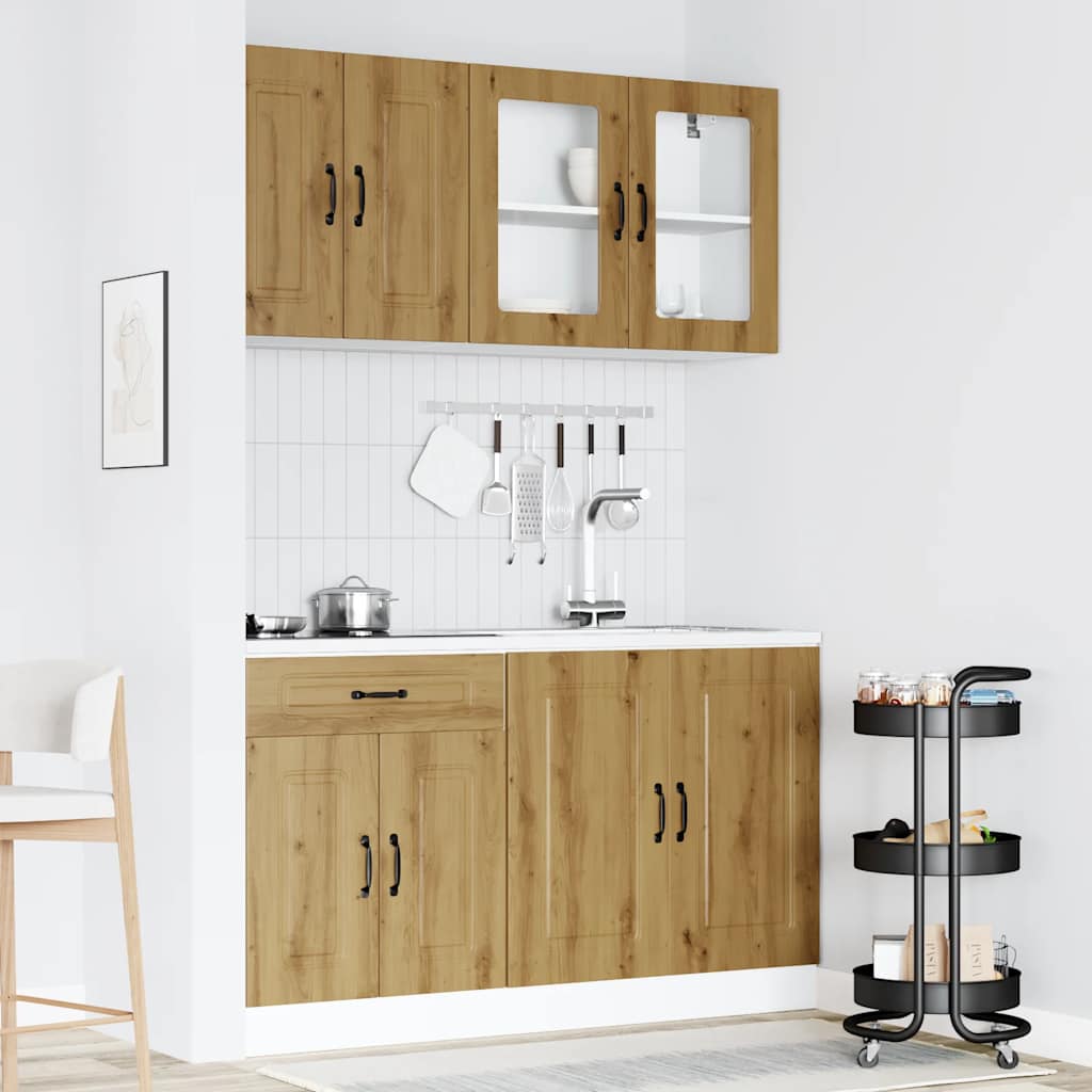 vidaXL 4 Piece Kitchen Cabinet Set Kalmar Artisan Oak Engineered Wood