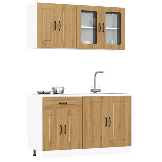 vidaXL 4 Piece Kitchen Cabinet Set Kalmar Artisan Oak Engineered Wood