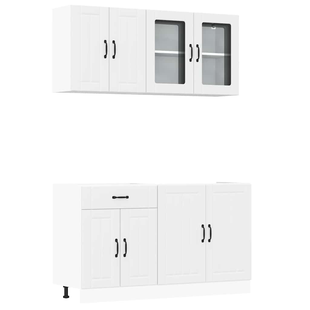 vidaXL 4 Piece Kitchen Cabinet Set Kalmar White Engineered Wood