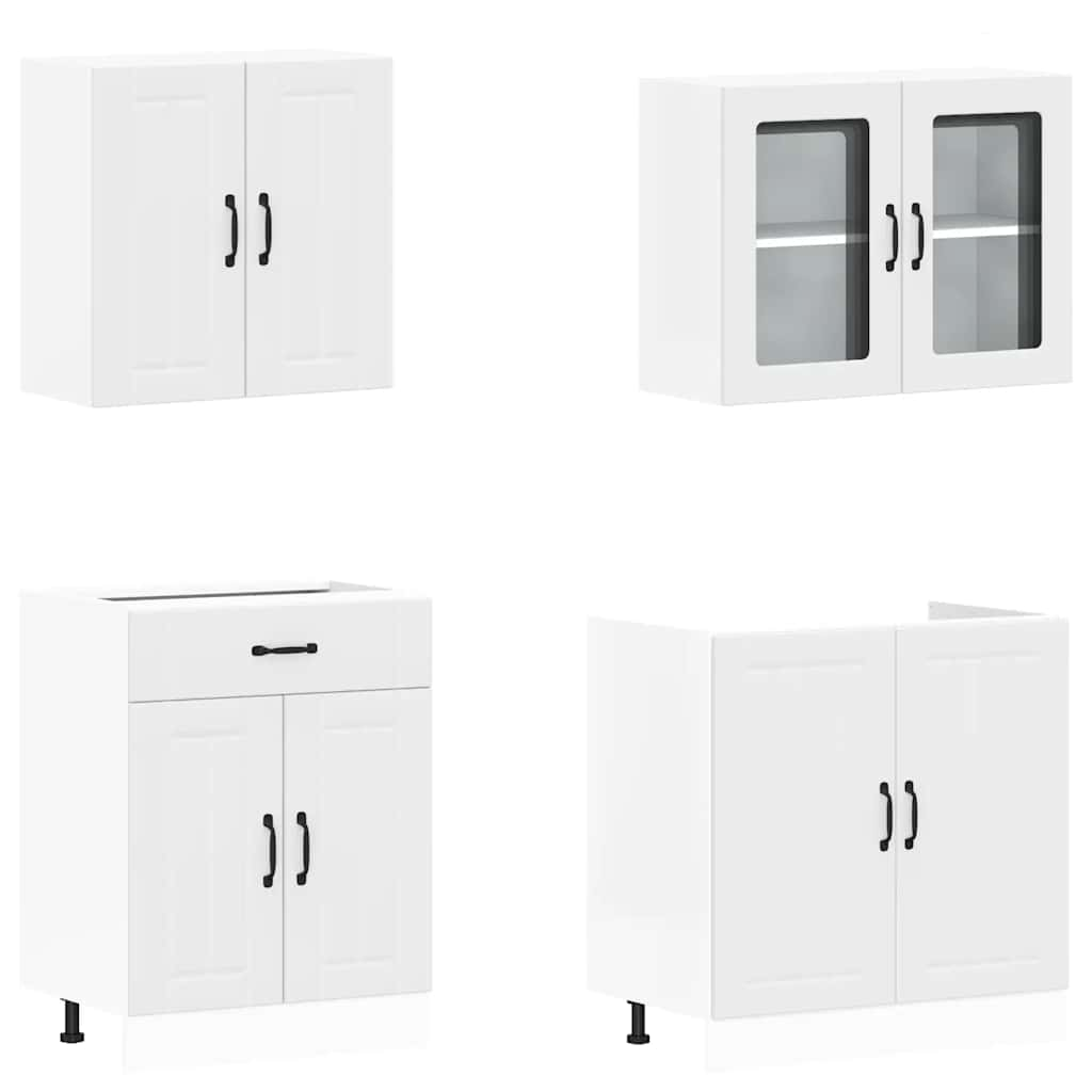 vidaXL 4 Piece Kitchen Cabinet Set Kalmar White Engineered Wood