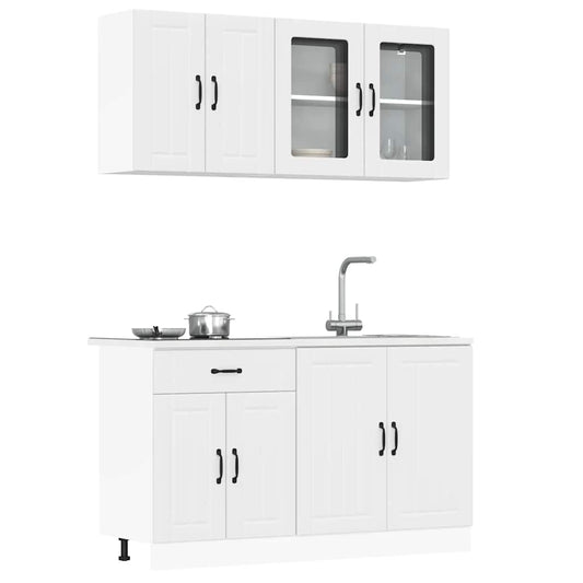 vidaXL 4 Piece Kitchen Cabinet Set Kalmar White Engineered Wood