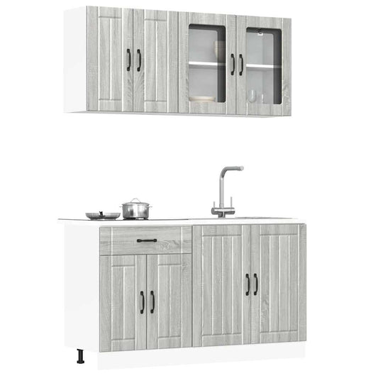 vidaXL 4 Piece Kitchen Cabinet Set Kalmar Grey Sonoma Engineered Wood