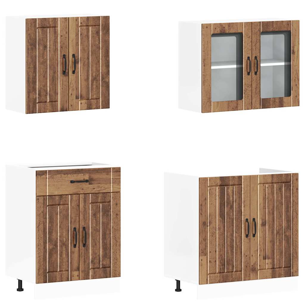 vidaXL 4 Piece Kitchen Cabinet Set Kalmar Old Wood Engineered Wood