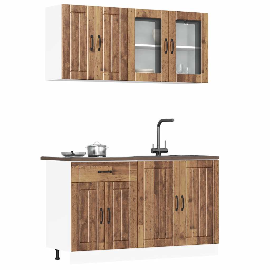 vidaXL 4 Piece Kitchen Cabinet Set Kalmar Old Wood Engineered Wood