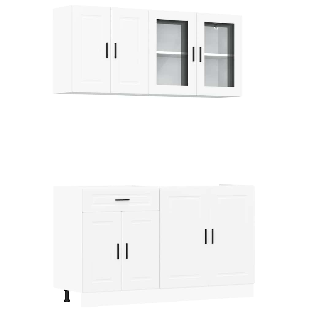 vidaXL 4 Piece Kitchen Cabinet Set Kalmar White Engineered Wood