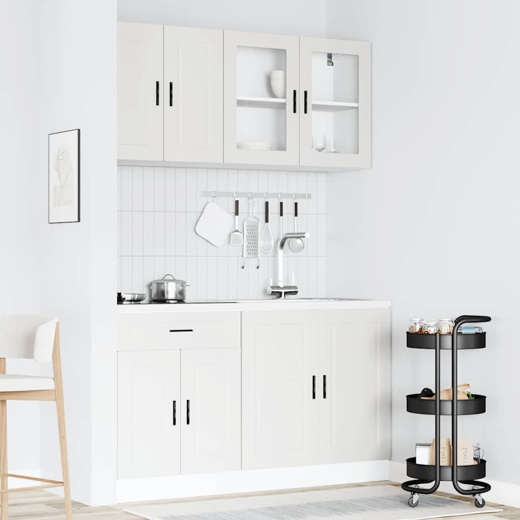 vidaXL 4 Piece Kitchen Cabinet Set Kalmar White Engineered Wood