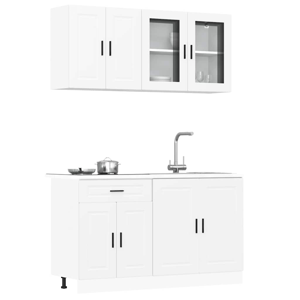 vidaXL 4 Piece Kitchen Cabinet Set Kalmar White Engineered Wood