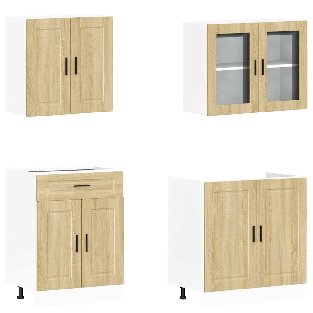 vidaXL 4 Piece Kitchen Cabinet Set Kalmar Sonoma Oak Engineered Wood