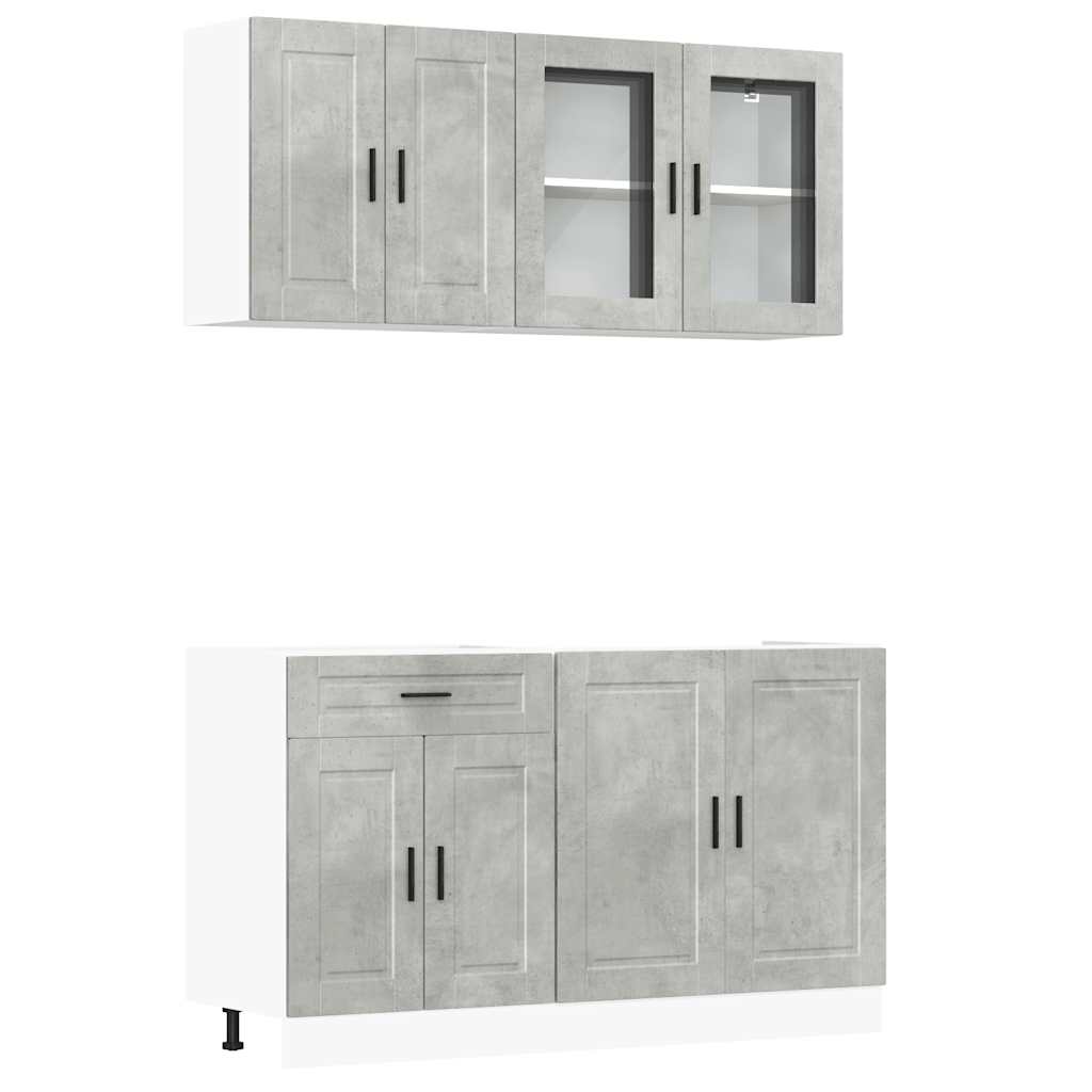 vidaXL 4 Piece Kitchen Cabinet Set Kalmar Concrete Grey Engineered Wood