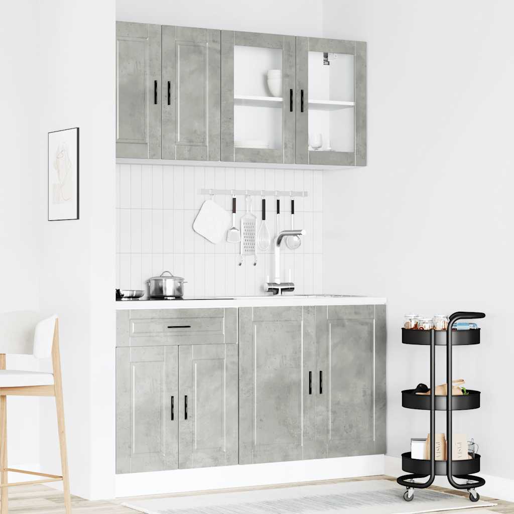 vidaXL 4 Piece Kitchen Cabinet Set Kalmar Concrete Grey Engineered Wood