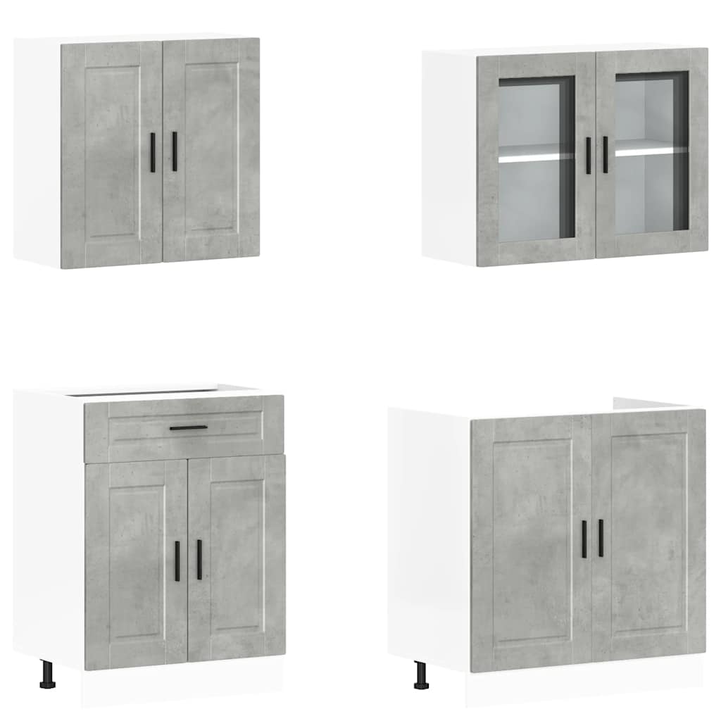 vidaXL 4 Piece Kitchen Cabinet Set Kalmar Concrete Grey Engineered Wood