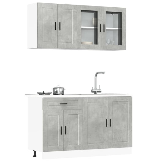 vidaXL 4 Piece Kitchen Cabinet Set Kalmar Concrete Grey Engineered Wood