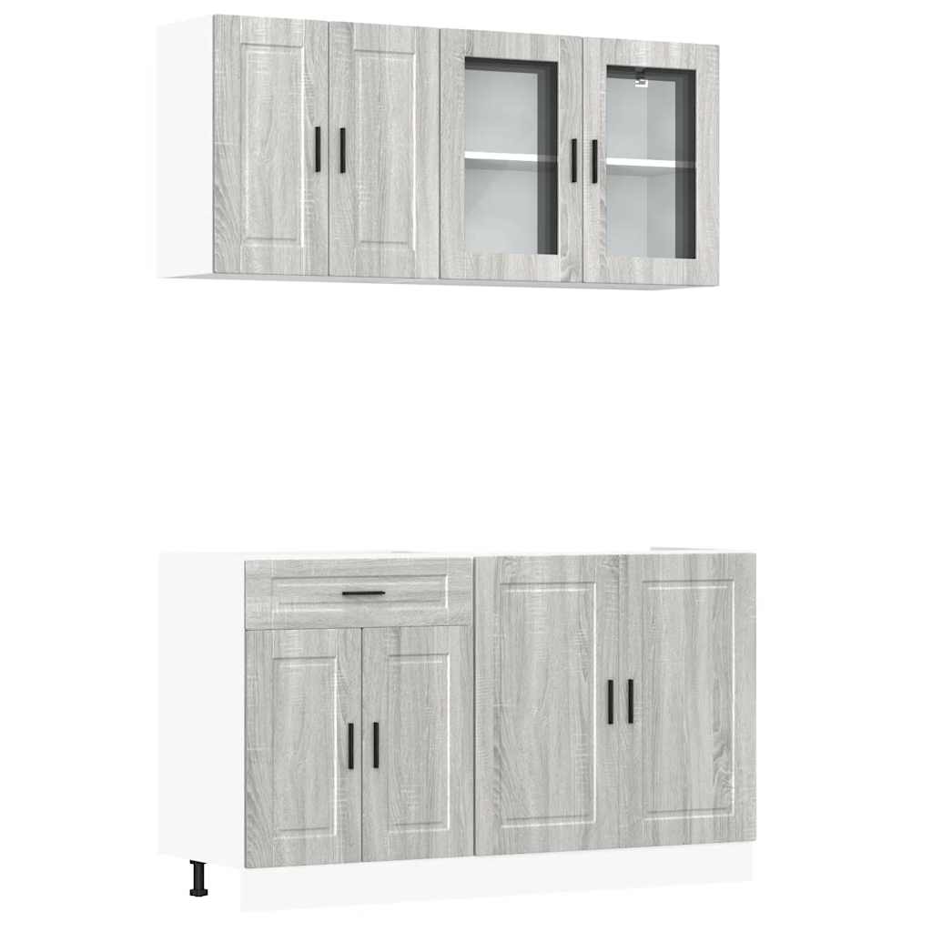 vidaXL 4 Piece Kitchen Cabinet Set Kalmar Grey Sonoma Engineered Wood