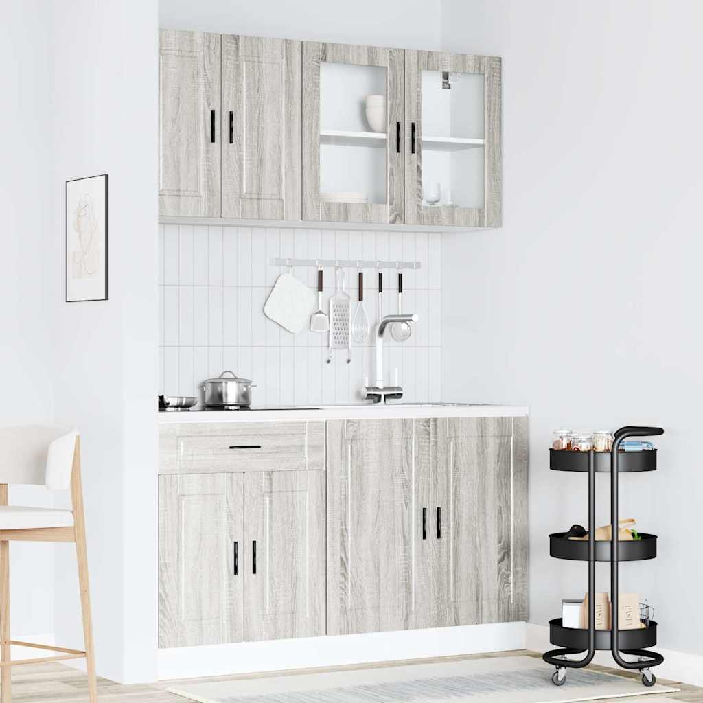 vidaXL 4 Piece Kitchen Cabinet Set Kalmar Grey Sonoma Engineered Wood