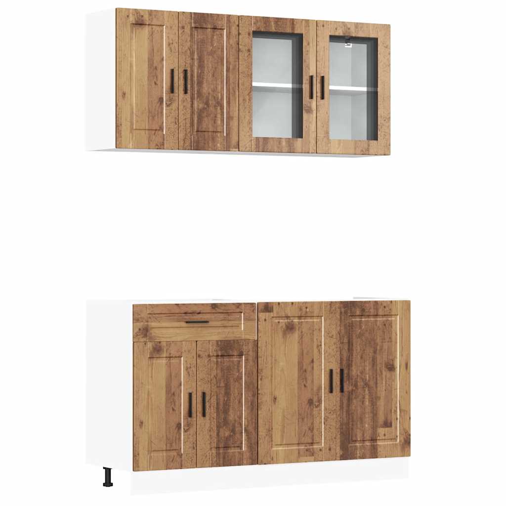 vidaXL 4 Piece Kitchen Cabinet Set Kalmar Old Wood Engineered Wood