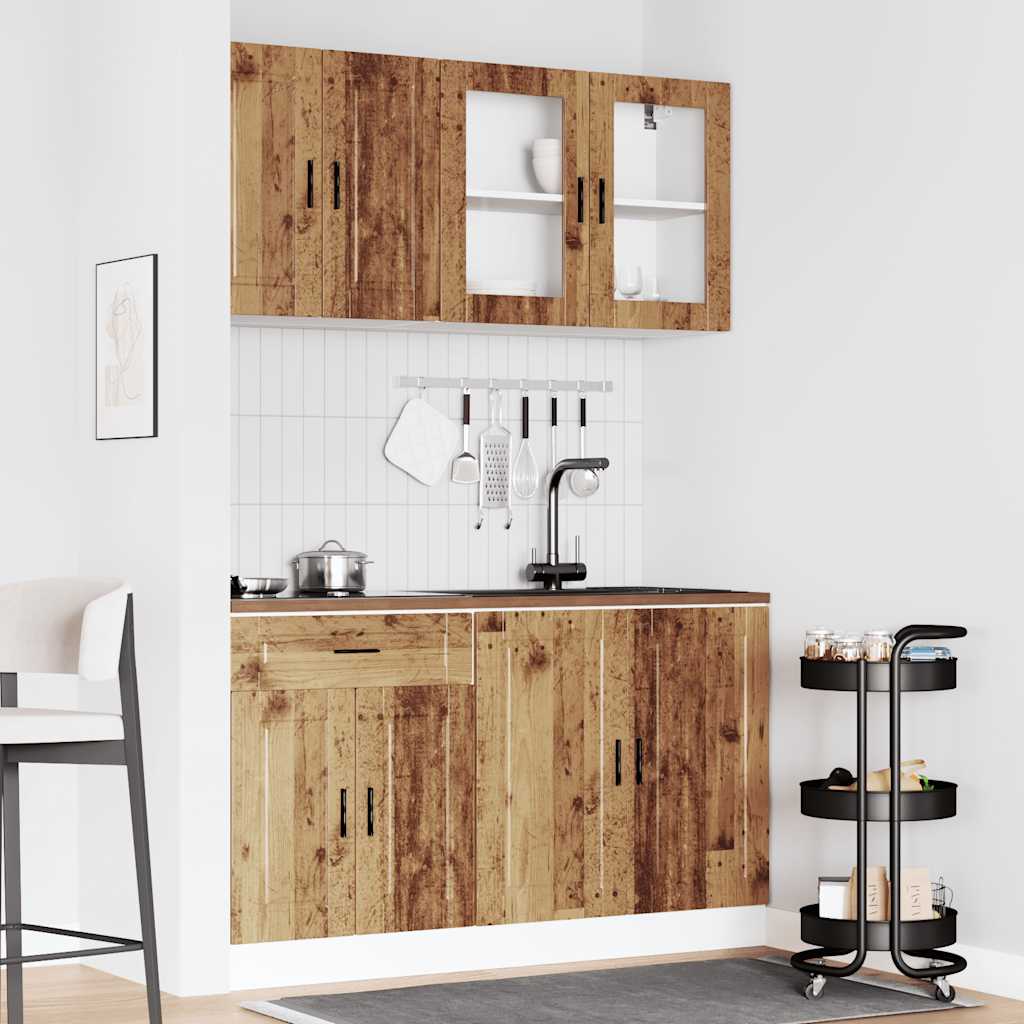 vidaXL 4 Piece Kitchen Cabinet Set Kalmar Old Wood Engineered Wood