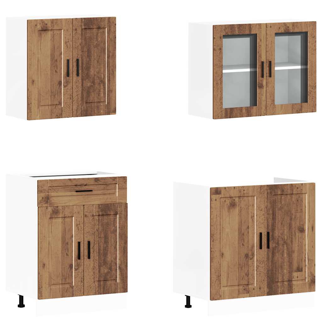 vidaXL 4 Piece Kitchen Cabinet Set Kalmar Old Wood Engineered Wood