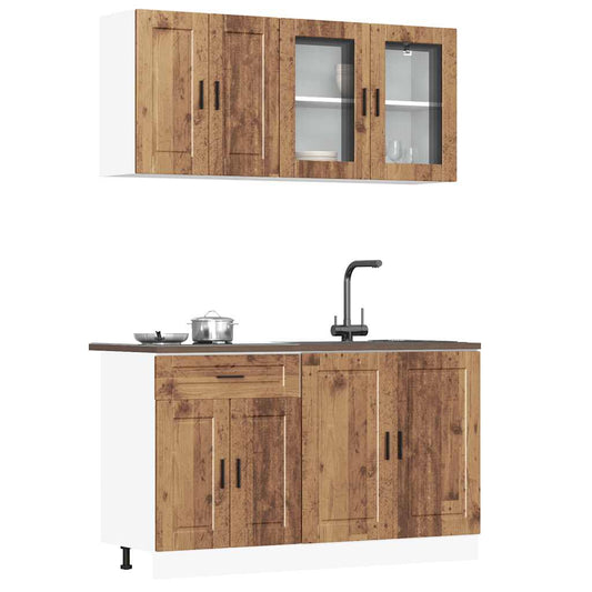 vidaXL 4 Piece Kitchen Cabinet Set Kalmar Old Wood Engineered Wood