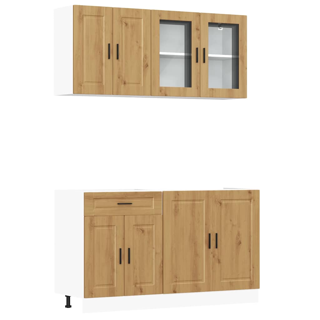 vidaXL 4 Piece Kitchen Cabinet Set Kalmar Artisan Oak Engineered Wood