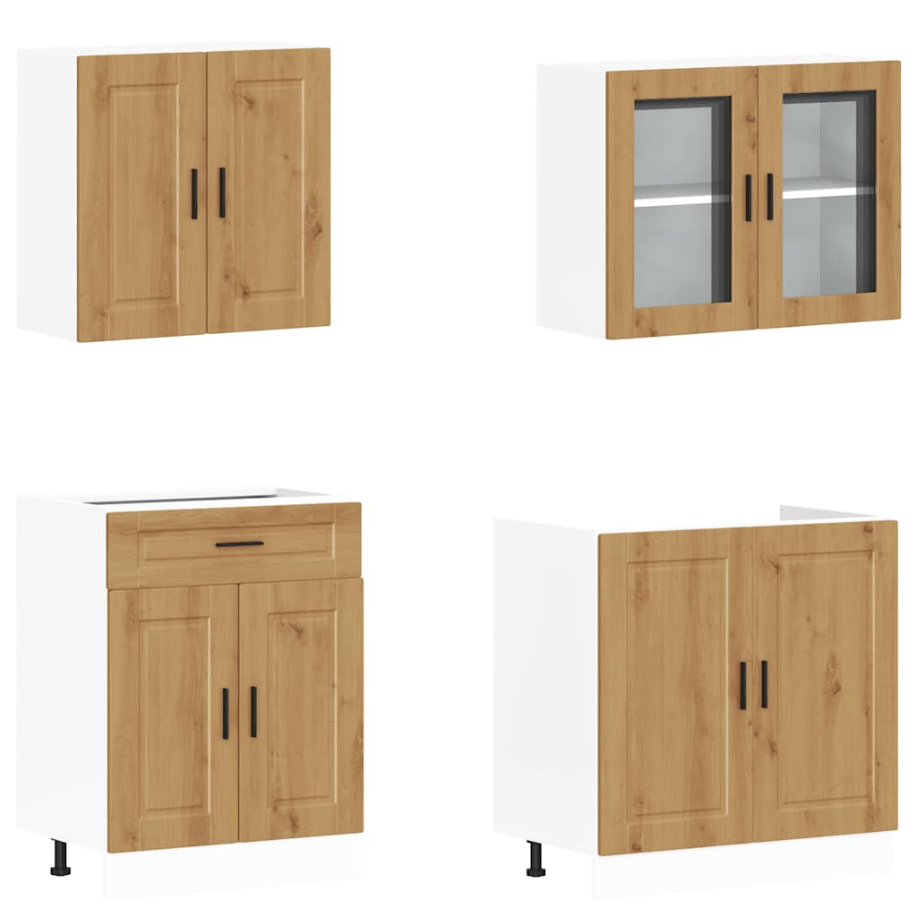 vidaXL 4 Piece Kitchen Cabinet Set Kalmar Artisan Oak Engineered Wood