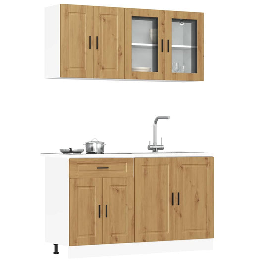 vidaXL 4 Piece Kitchen Cabinet Set Kalmar Artisan Oak Engineered Wood