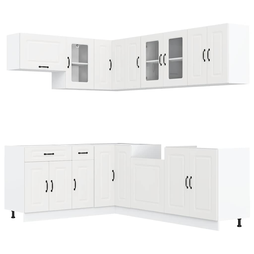 vidaXL 11 Piece Kitchen Cabinet Set Kalmar White Engineered Wood