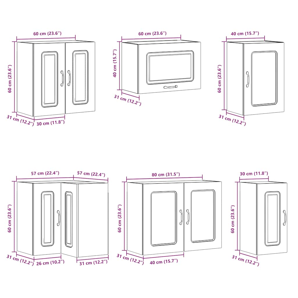 vidaXL 11 Piece Kitchen Cabinet Set Kalmar White Engineered Wood