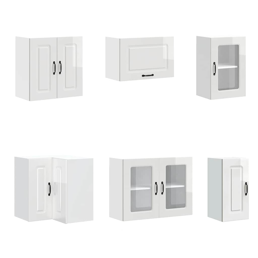 vidaXL 11 Piece Kitchen Cabinet Set Kalmar Gloss White Engineered Wood