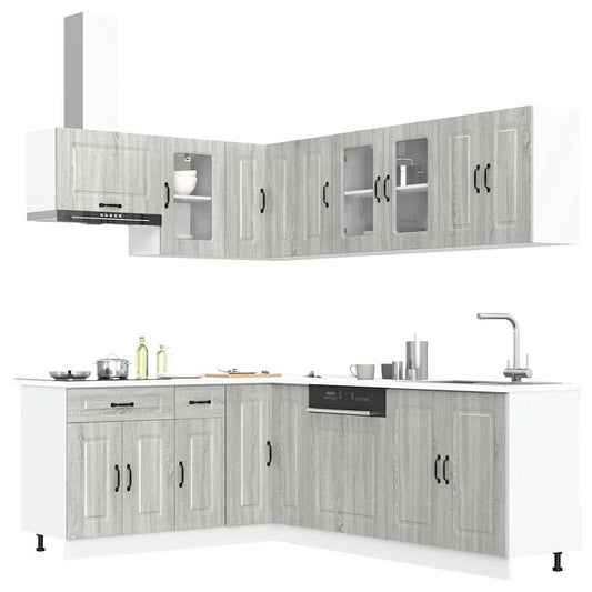 vidaXL 11 Piece Kitchen Cabinet Set Kalmar Grey Sonoma Engineered Wood