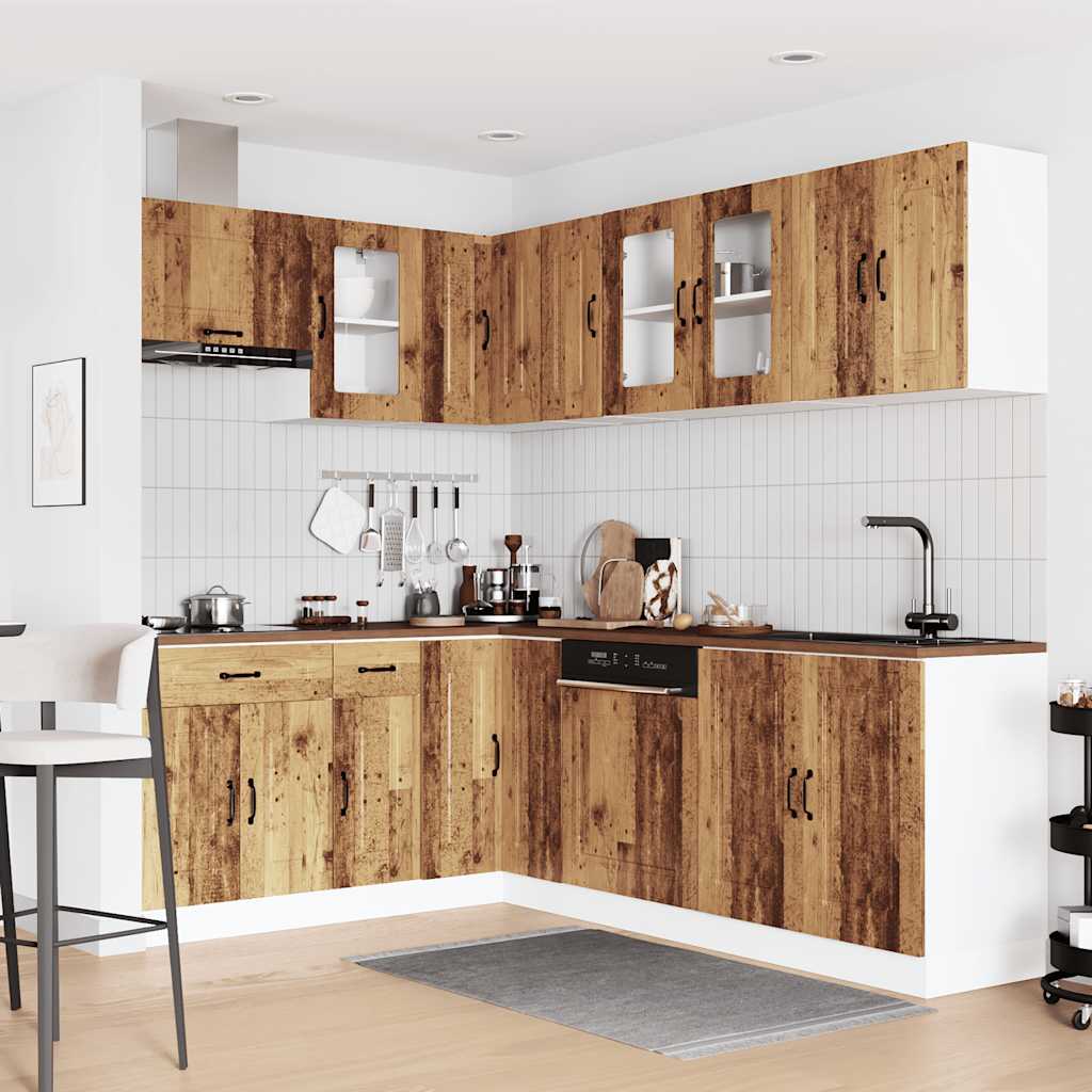 vidaXL 11 Piece Kitchen Cabinet Set Kalmar Old Wood Engineered Wood