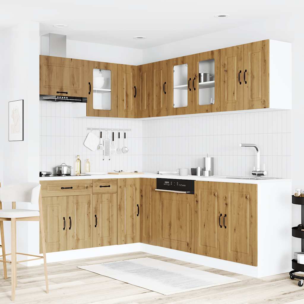 vidaXL 11 Piece Kitchen Cabinet Set Kalmar Artisan Oak Engineered Wood