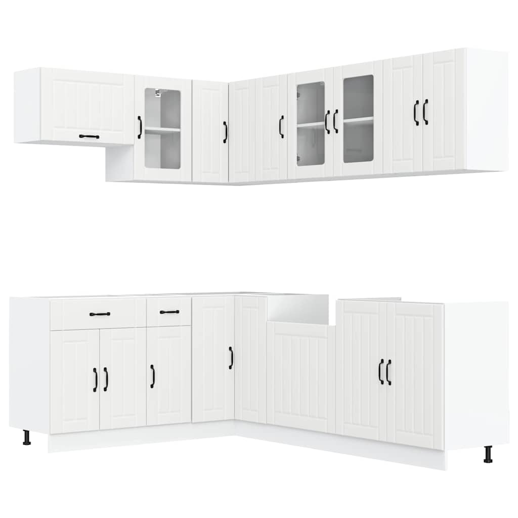 vidaXL 11 Piece Kitchen Cabinet Set Lucca White Engineered Wood