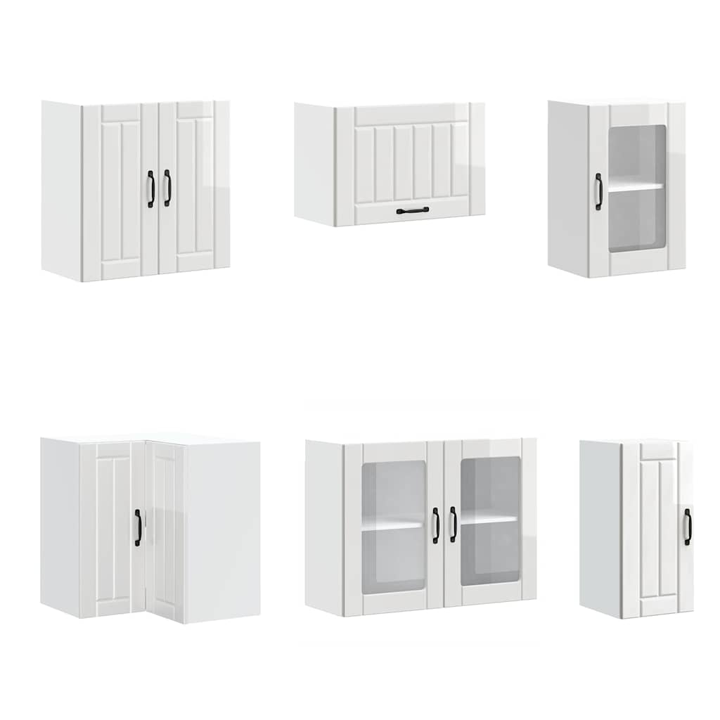 vidaXL 11 Piece Kitchen Cabinet Set Lucca Gloss White Engineered Wood