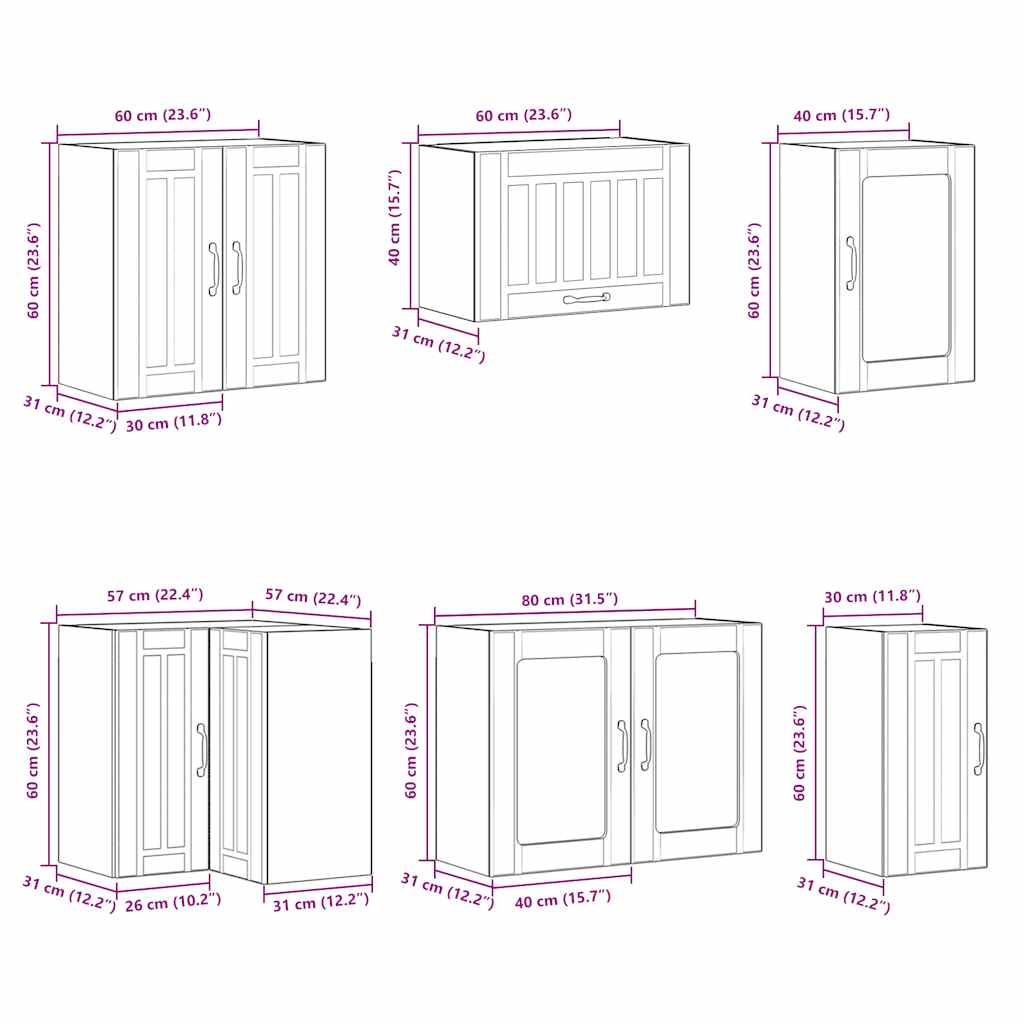 vidaXL 11 Piece Kitchen Cabinet Set Lucca Gloss White Engineered Wood