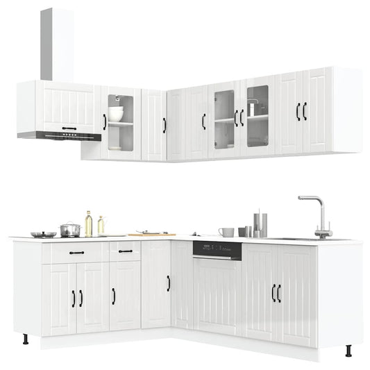 vidaXL 11 Piece Kitchen Cabinet Set Lucca Gloss White Engineered Wood