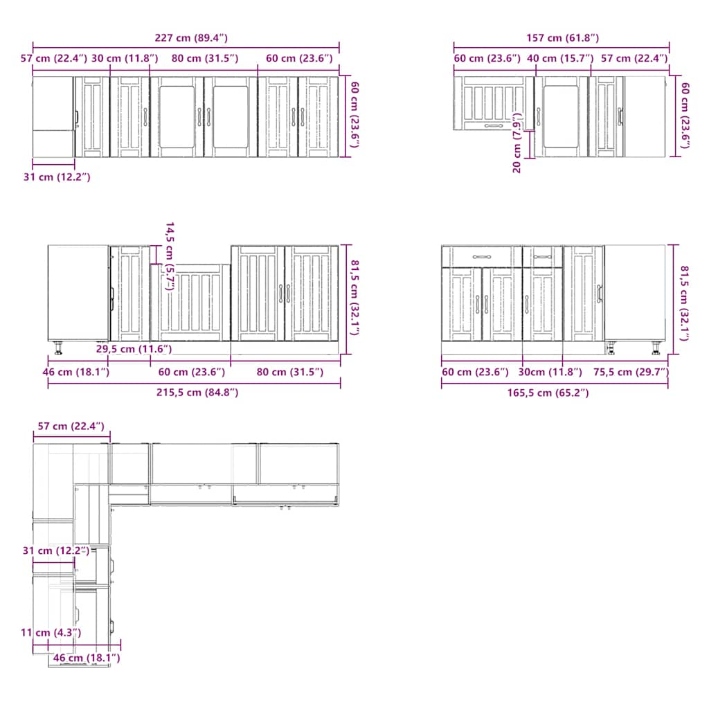 vidaXL 11 Piece Kitchen Cabinet Set Lucca Sonoma Oak Engineered Wood