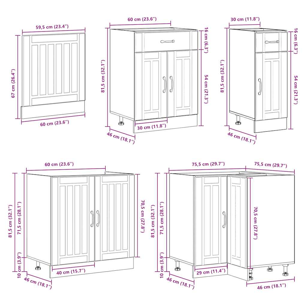 vidaXL 11 Piece Kitchen Cabinet Set Lucca Sonoma Oak Engineered Wood