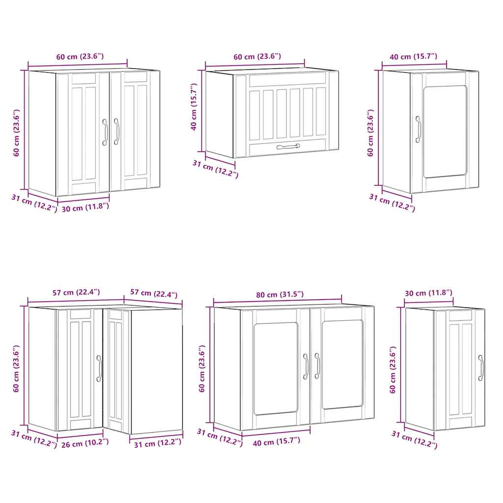 vidaXL 11 Piece Kitchen Cabinet Set Lucca Sonoma Oak Engineered Wood