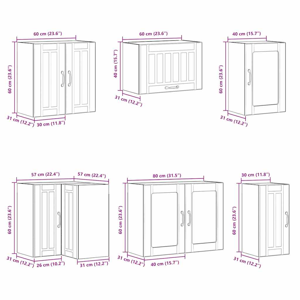 vidaXL 11 Piece Kitchen Cabinet Set Lucca Grey Sonoma Engineered Wood