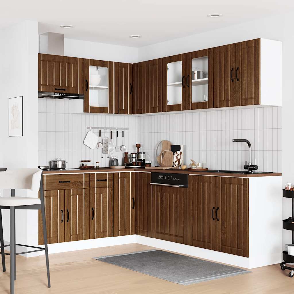 vidaXL 11 Piece Kitchen Cabinet Set Lucca Brown Oak Engineered Wood