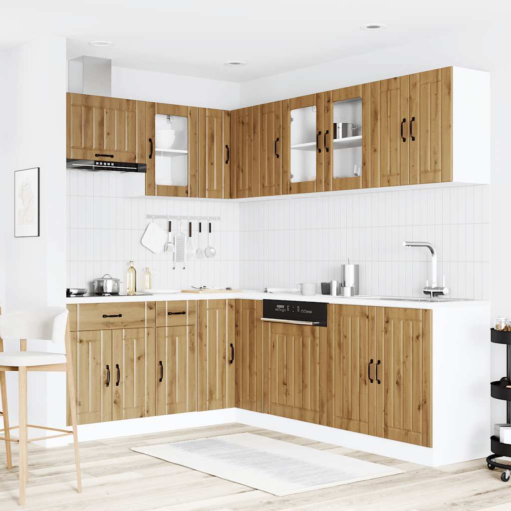 vidaXL 11 Piece Kitchen Cabinet Set Lucca Artisan Oak Engineered Wood