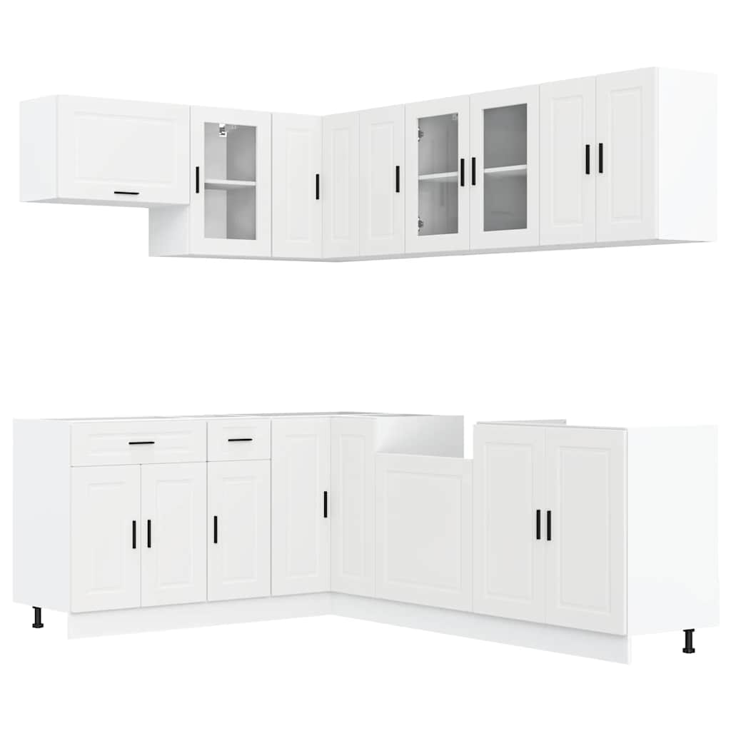 vidaXL 11 Piece Kitchen Cabinet Set Porto White Engineered Wood