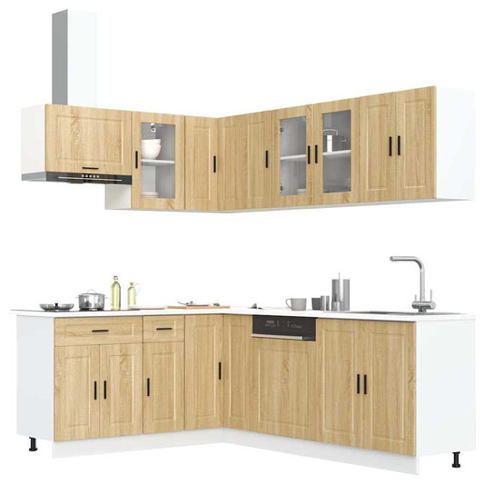 vidaXL 11 Piece Kitchen Cabinet Set Porto Sonoma Oak Engineered Wood