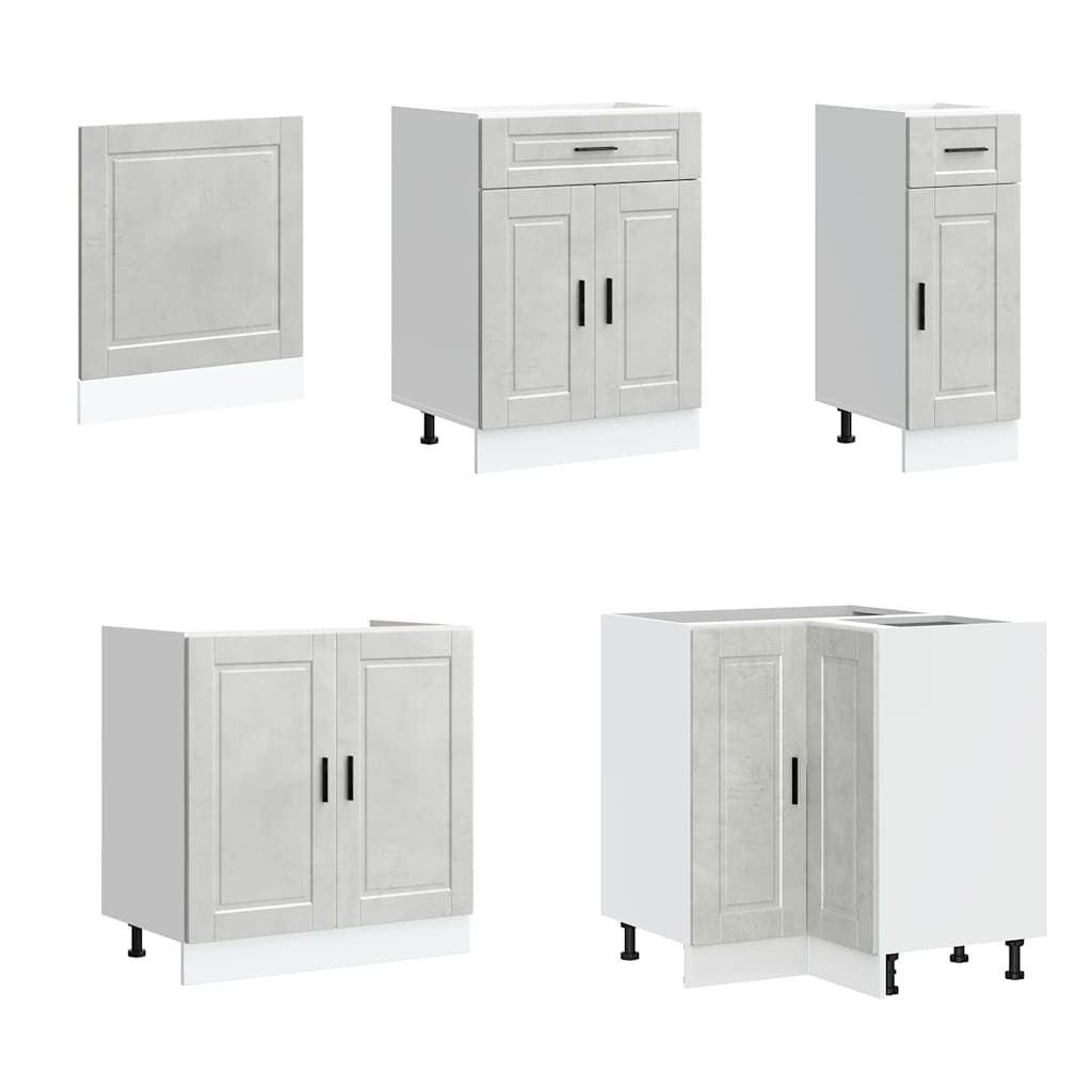 vidaXL 11 Piece Kitchen Cabinet Set Porto Concrete Grey Engineered Wood