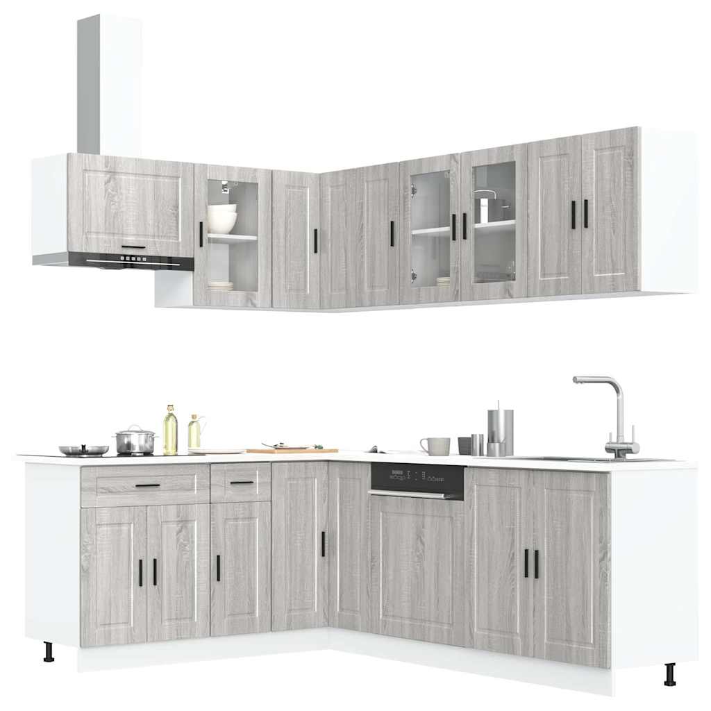 vidaXL 11 Piece Kitchen Cabinet Set Porto Grey Sonoma Engineered Wood